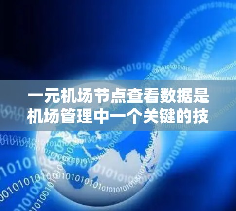 一元机场节点查看数据是机场管理中一个关键的技术部分，涉及多个方面的理解和操作。以下是一个分步的总结和建议，帮助您更好地理解和使用这些数据
